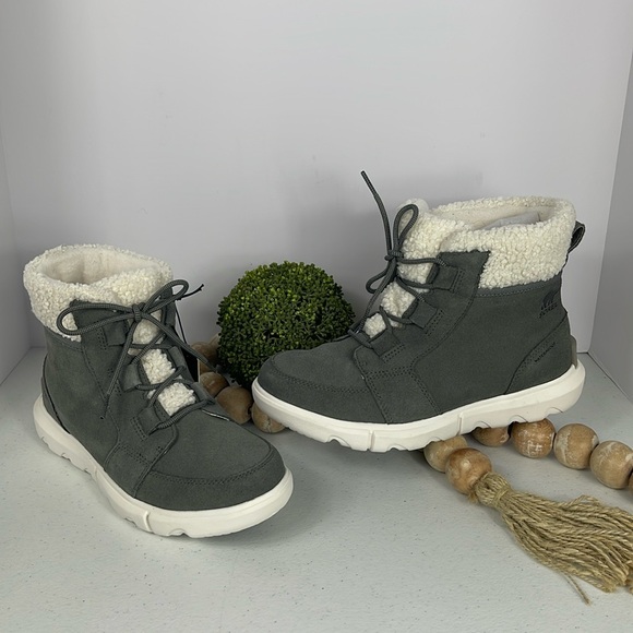 Sorel Waterproof Explorer Next Carnival Sz 9 Color Quarry,Sea Salt (NWT) - Picture 2 of 13